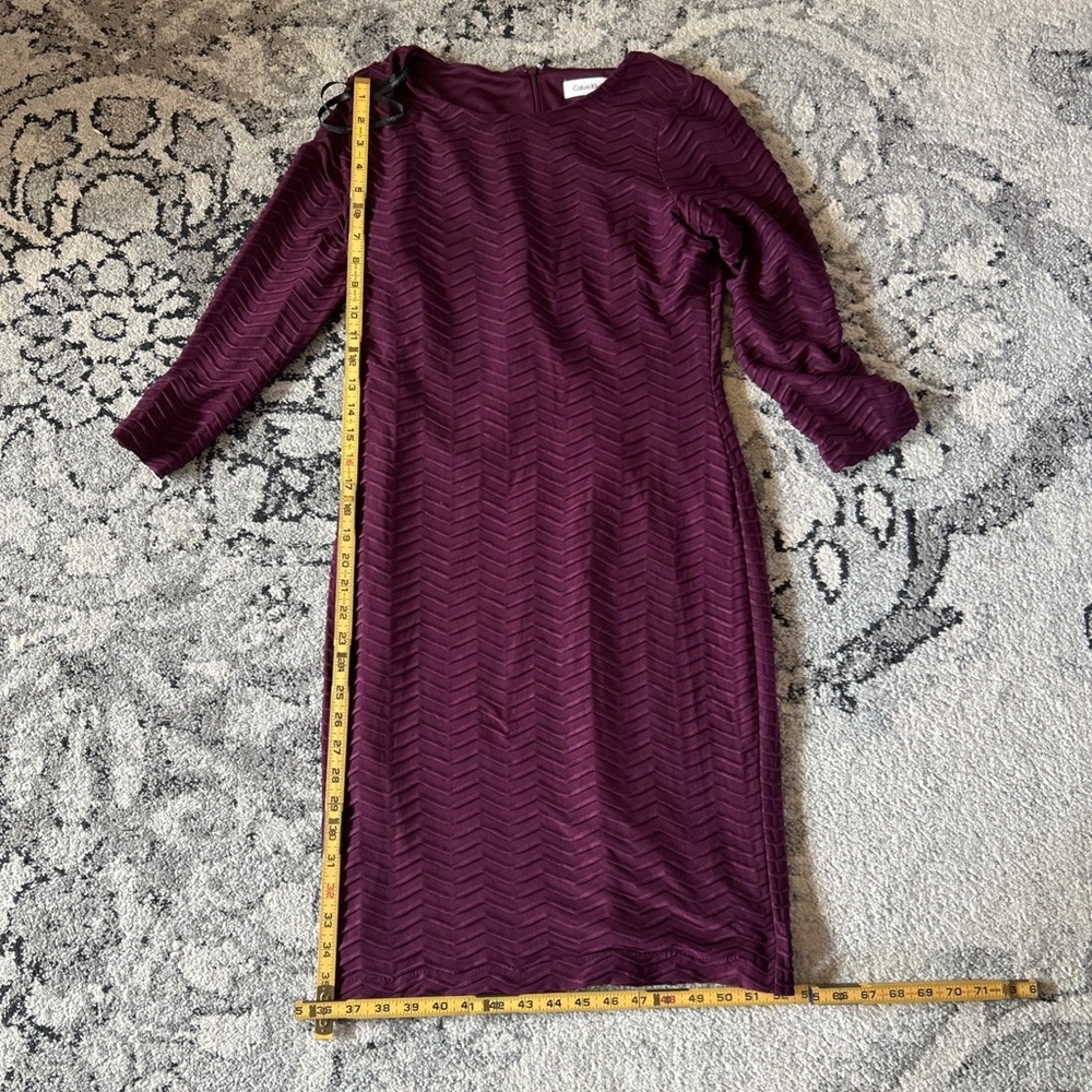 Calvin Klein Elegant Purple Chevron Dress